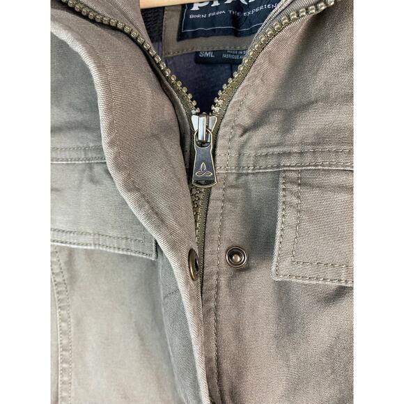 prAna Women's Size S Olive Green Organic Cotton Bomber Jacket - Picture 3 of 9
